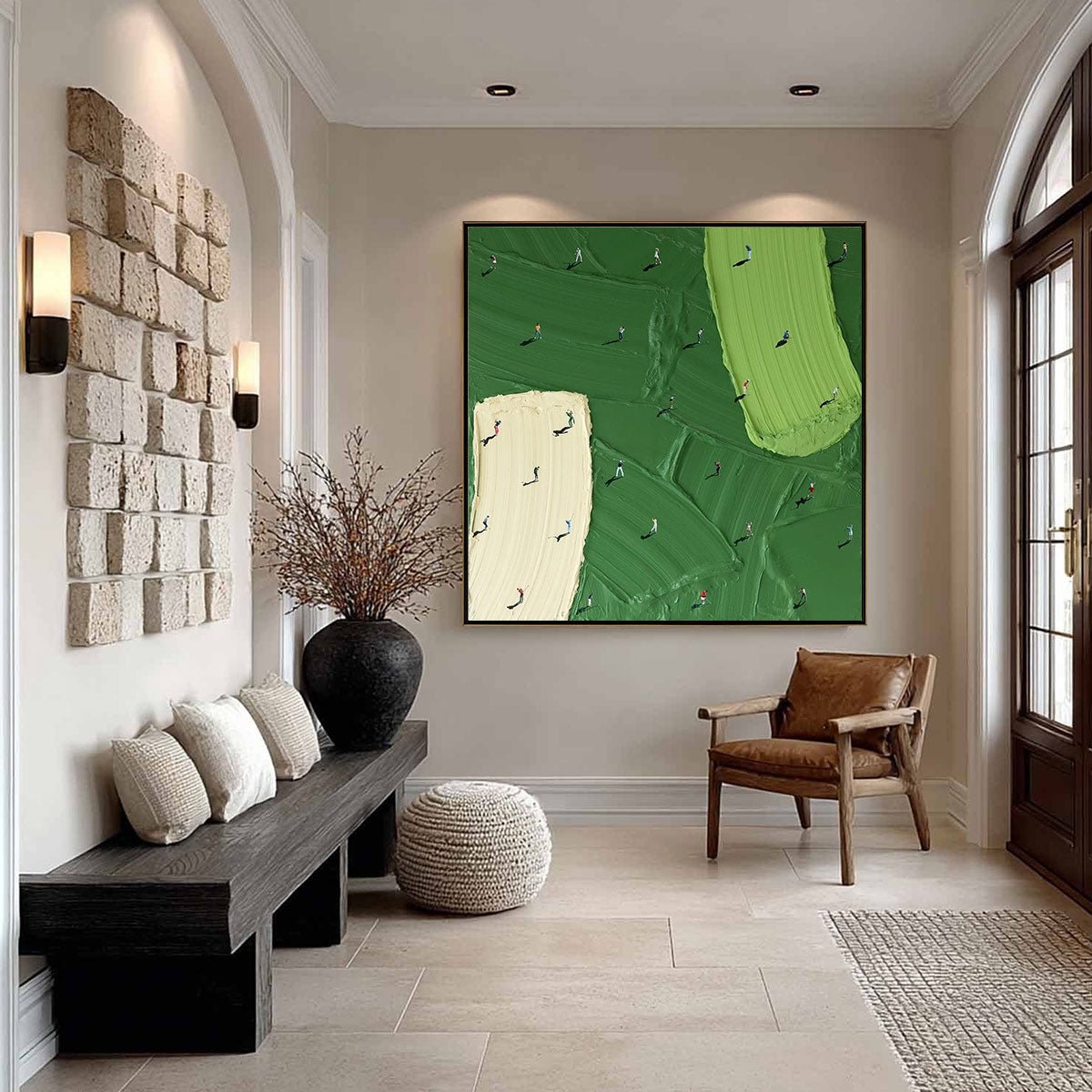 3D Impasto Golf Course Painting GS0053 - Viral Wall Art